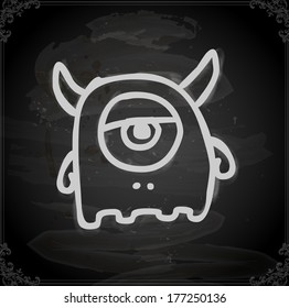Cute Hand Drawn Vector illustration, Vintage Blackboard Texture Background. Chalkboard illustration variant.