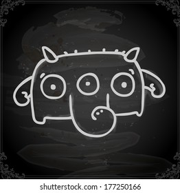 Ilustración de vectores con dibujos a mano, fondo de textura de pizarra vintage. Variante de la ilustración del tablero de cambios.