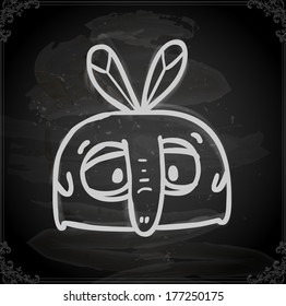 Cute Hand Drawn Vector illustration, Vintage Blackboard Texture Background. Chalkboard illustration variant.