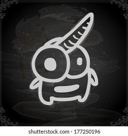 Cute Hand Drawn Vector illustration, Vintage Blackboard Texture Background. Chalkboard illustration variant.