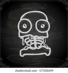 Cute Hand Drawn Vector illustration, Vintage Blackboard Texture Background. Chalkboard illustration variant.