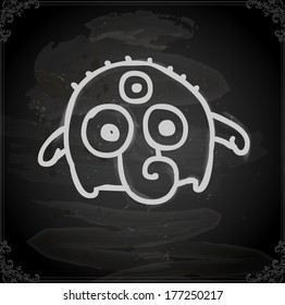 Cute Hand Drawn Vector illustration, Vintage Blackboard Texture Background. Chalkboard illustration variant.