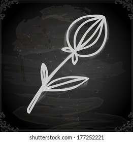 Cute Hand Drawn Vector illustration, Vintage Blackboard Texture Background. Chalkboard illustration variant. 