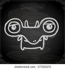 Ilustración de vectores con dibujos a mano, fondo de textura de pizarra vintage. Variante de la ilustración del tablero de cambios. 