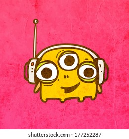 Cute Hand Drawn Vector illustration, Vintage Paper Texture Background