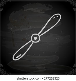 Cute Hand Drawn Vector illustration, Vintage Blackboard Texture Background. Chalkboard illustration variant. 