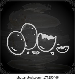 Cute Hand Drawn Vector illustration, Vintage Blackboard Texture Background. Chalkboard illustration variant. 