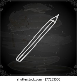 Cute Hand Drawn Vector illustration, Vintage Blackboard Texture Background. Chalkboard illustration variant. 