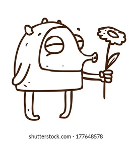 Cute Hand Drawn Vector illustration, black and white vector variant