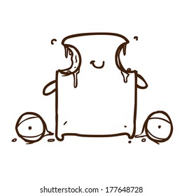 Cute Hand Drawn Vector illustration, black and white vector variant