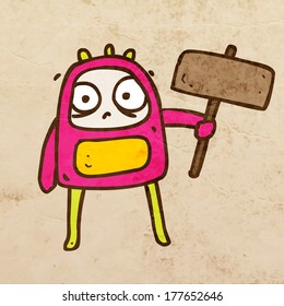 Cute Hand Drawn Vector illustration, Vintage Paper Texture Background 