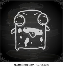 Cute Hand gezeichnete Vektorgrafik, Vintage Blackboard Textur Hintergrund. Chalkboard-Illustrationsvariante. 
