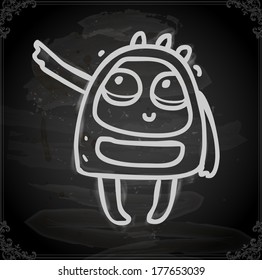 Cute Hand Drawn Vector illustration, Vintage Blackboard Texture Background. Chalkboard illustration variant. 