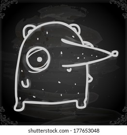 Cute Hand Drawn Vector illustration, Vintage Blackboard Texture Background. Chalkboard illustration variant. 