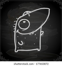 Cute Hand Drawn Vector illustration, Vintage Blackboard Texture Background. Chalkboard illustration variant. 