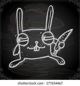 Cute Hand Drawn Vector illustration, Vintage Blackboard Texture Background. Chalkboard illustration variant. 