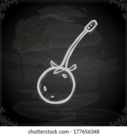 Cute Hand Drawn Vector illustration, Vintage Blackboard Texture Background. Chalkboard illustration variant.