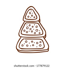 Cute Hand Drawn Vector illustration, black and white outline vector variant.