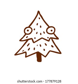 Cute Hand Drawn Vector illustration, black and white outline vector variant.