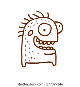 Cute Hand Drawn Vector illustration, black and white outline vector variant.