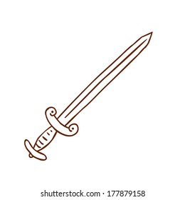 Cute Hand Drawn Vector illustration, black and white outline vector variant.