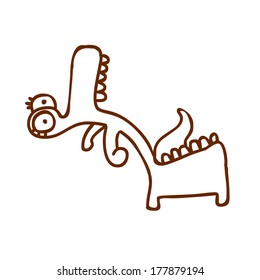 Cute Hand Drawn Vector illustration, black and white outline vector variant.