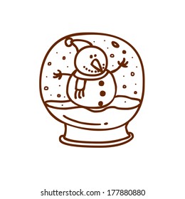 Cute Hand Drawn Vector illustration, black and white outline vector variant.