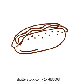 Ilustración de vectores dibujados a mano, variante vectorial de contorno en blanco y negro.