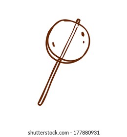 Cute Hand Drawn Vector illustration, black and white outline vector variant.