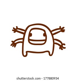 Cute Hand Drawn Vector illustration, black and white outline vector variant.