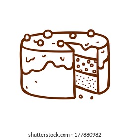 Cute Hand Drawn Vector illustration, black and white outline vector variant.
