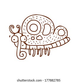 Cute Hand Drawn Vector illustration, black and white outline vector variant.