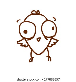 Cute Hand Drawn Vector illustration, black and white outline vector variant.