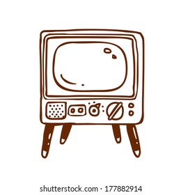 Cute Hand Drawn Vector illustration, black and white outline vector variant.