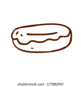 Cute Hand Drawn Vector illustration, black and white outline vector variant.