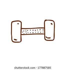 Cute Hand Drawn Vector illustration, black and white outline vector variant.