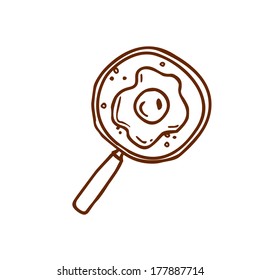 Cute Hand Drawn Vector illustration, black and white outline vector variant.