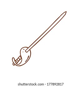 Cute Hand Drawn Vector illustration, black and white outline vector variant.
