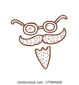 Cute Hand Drawn Vector illustration, black and white outline vector variant.