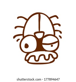 Cute Hand Drawn Vector illustration, black and white outline vector variant.