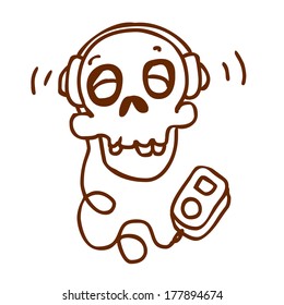 Cute Hand Drawn Vector illustration, black and white outline vector variant.