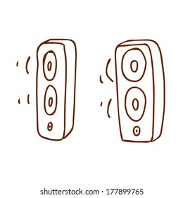 Cute Hand Drawn Vector illustration, black and white outline vector variant.