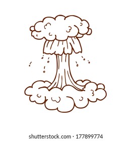Cute Hand Drawn Vector illustration, black and white outline vector variant.