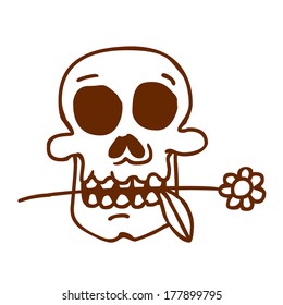 Cute Hand Drawn Vector illustration, black and white outline vector variant.