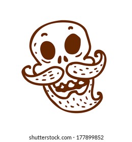 Cute Hand Drawn Vector illustration, black and white outline vector variant.