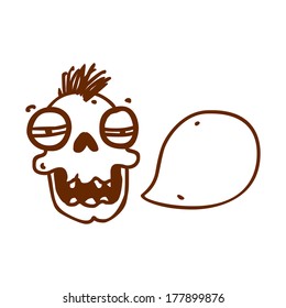 Cute Hand Drawn Vector illustration, black and white outline vector variant.