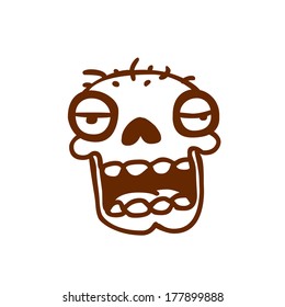 Cute Hand Drawn Vector illustration, black and white outline vector variant.