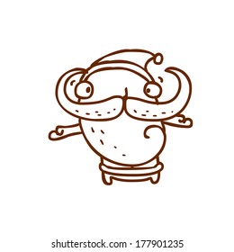 Cute Hand Drawn Vector illustration, black and white outline vector variant.