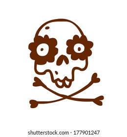 Cute Hand Drawn Vector illustration, black and white outline vector variant.