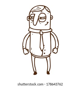 Cute Hand Drawn Vector illustration, black and white outline vector variant.